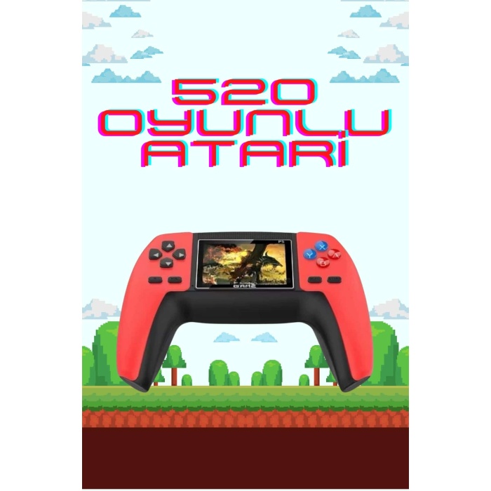 520 Retro Oyunlu El Konsolu Atari Oyun Konsolu Taşınabilir -