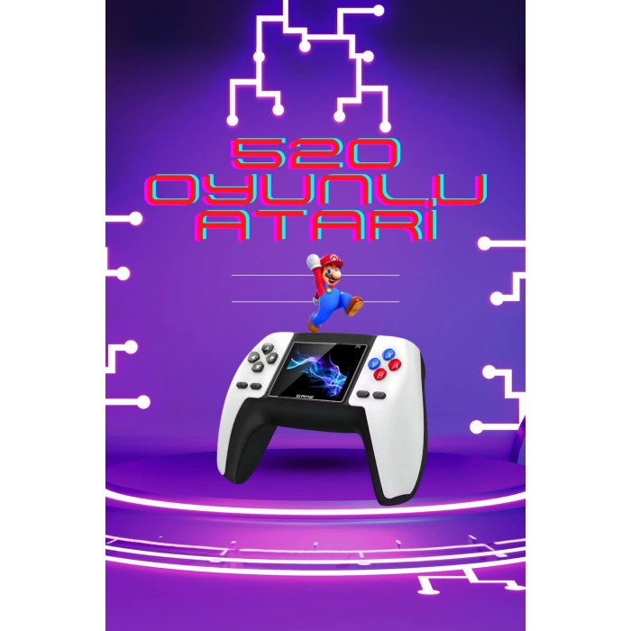 Kablosuz Oyun Konsolu Atari Game Stick Retro Konsol 520 Oyunlu -
