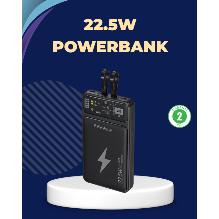 Taşınabilir Powerbank 22.5W Hızlı Şarj Destekli -