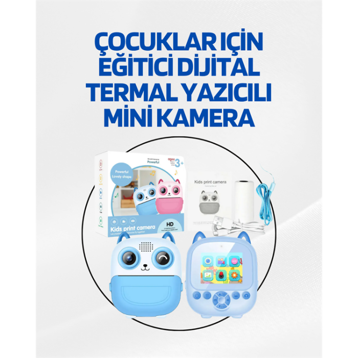 Dijital Termal Yazıcılı Mini Kamera – HD Video & Anında Fotoğraf Çıktısı -