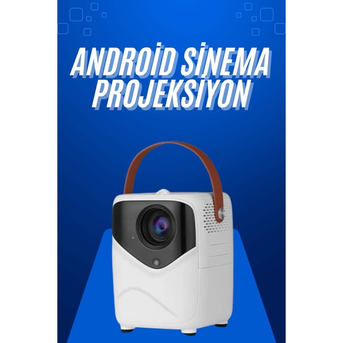 HD Ayaklı Portatif Projeksiyon Cihazı Android İşlemcili Sinema Projektörü -