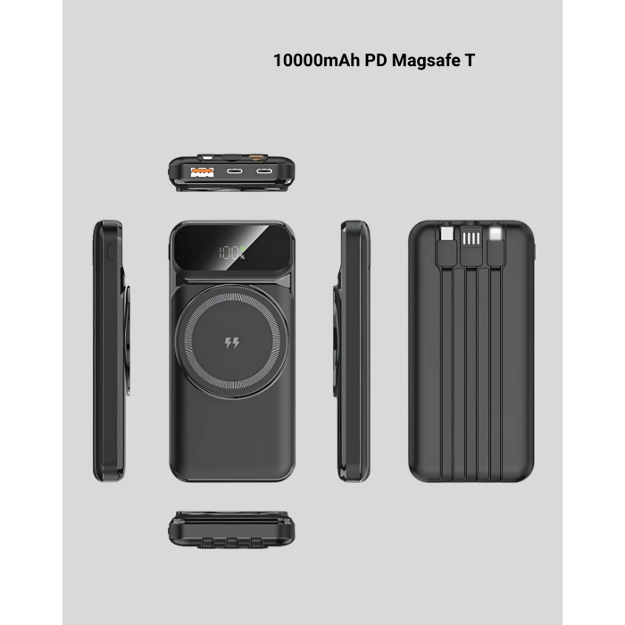 10000 mAh Kablosuz Hızlı Şarj Destekli Powerbank – 15W, PD20W, Type-C Girişli -