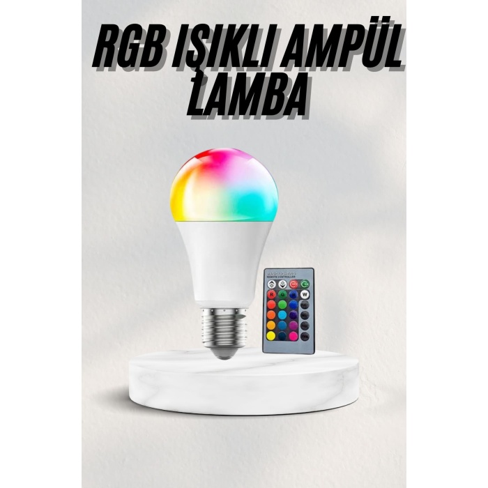 Akıllı RGB Led Ampul Led Uzaktan Kumandalı Renk Değiştiren Ampul -