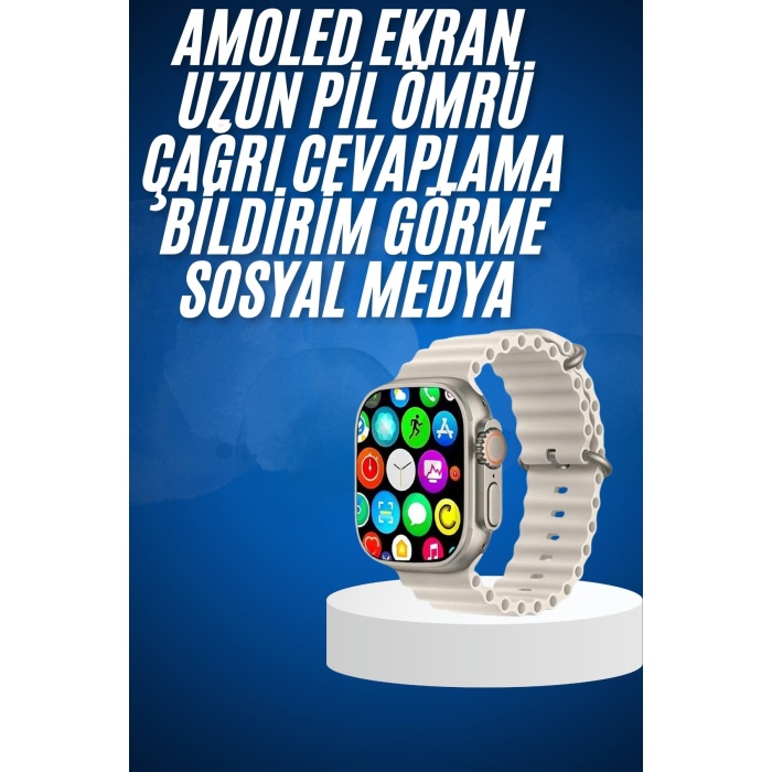 Yeni Nesil Bluetooth Bağlantılı Akıllı Saat Sosyal Medya Girişli Uyku Takibi -