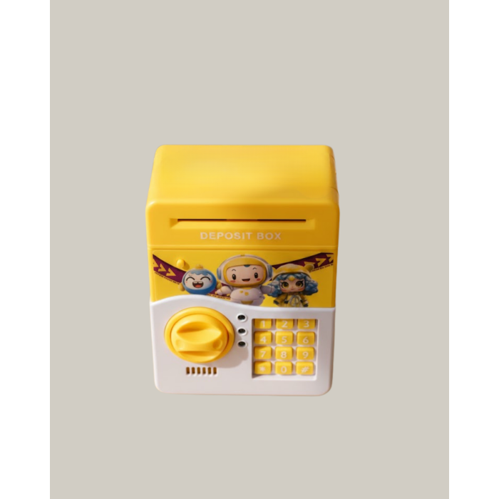 Sarı Şifreli Eğitici Çocuk Kumbarası Otomatik Para Girişli -