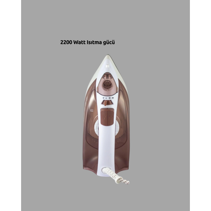 Buharlı Ütü 2200W Kireç Önleyici Self Clean Damlatmaz Kahverengi -