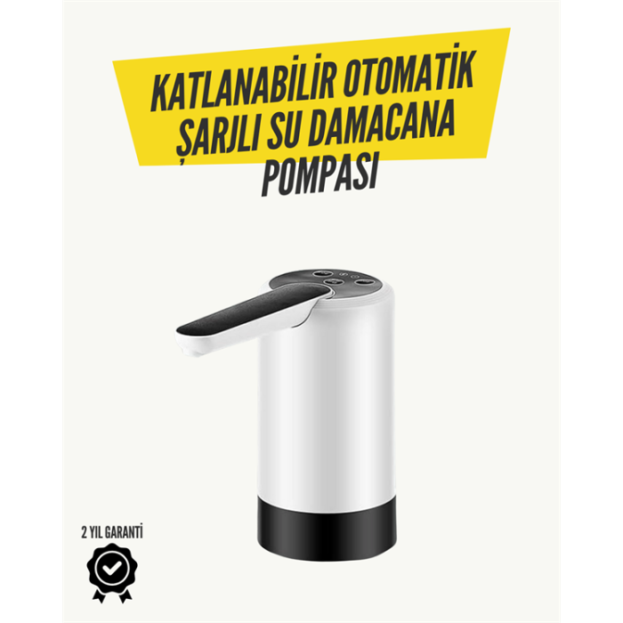 Katlanabilir Şarjlı Damacana Su Pompası Pratik Kullanım -