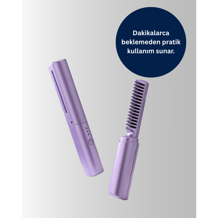 Taşınabilir Saç Düzleştirici Tarak – Ayarlanabilir Isı Kontrollü -