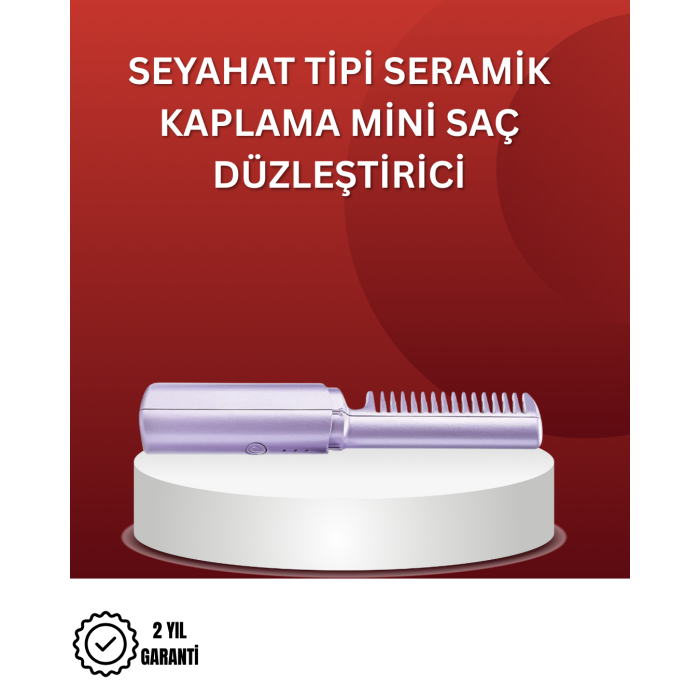 Isıtmalı Saç Düzleştirici Fırça – Kablosuz ve Hafif Tasarım -