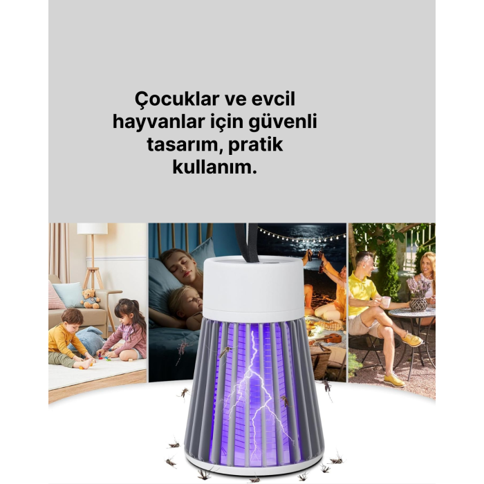 Kamp ve Bahçe İçin Şarjlı Böcek Kovucu Lamba -