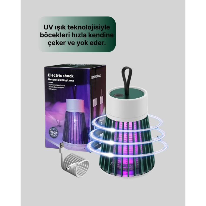 2’si 1 Arada LED Işıklı Elektrikli Böcek Öldürücü -
