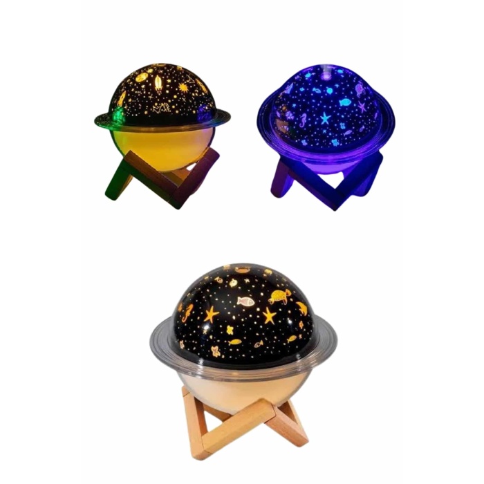 Aromaterapi Hava Nemlendirici Gece Lambası Uzay Model Satürn Oda Kokusu -