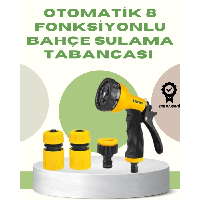 Çok Fonksiyonlu Bahçe Sulama Tabancası Ergonomik Basınçlı Sprey -