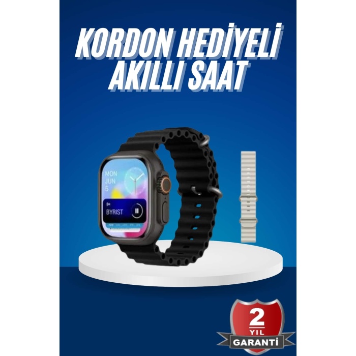 Ultra Akıllı Saat 49 Mm Çift Kordonlu Arama Cevaplama Bluetooth Bağlantılı -