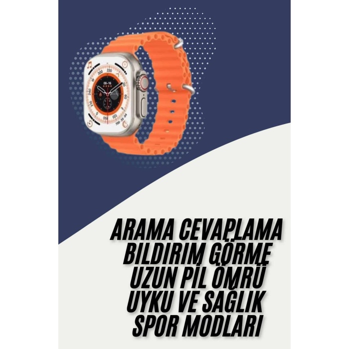 2025 Model Akıllı Saat Çift Kordon Ios Ve Android Arama Cevaplama Sesli Asistan -