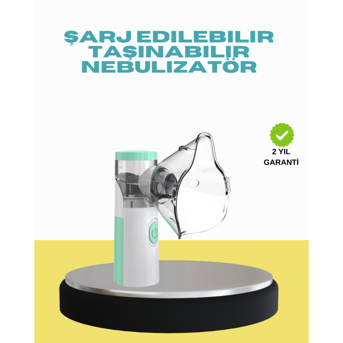 Sessiz Çalışan Taşınabilir Şarjlı Nebulizatör -