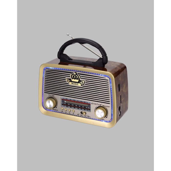 Nostalji Bluetooth Radyo FM AM SW Ahşap Eskitme Tasarım -