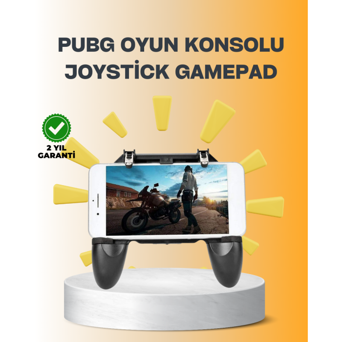 Joystick ve Parmak Tetikleyicili Mobil Oyun Gamepad Tutucu -