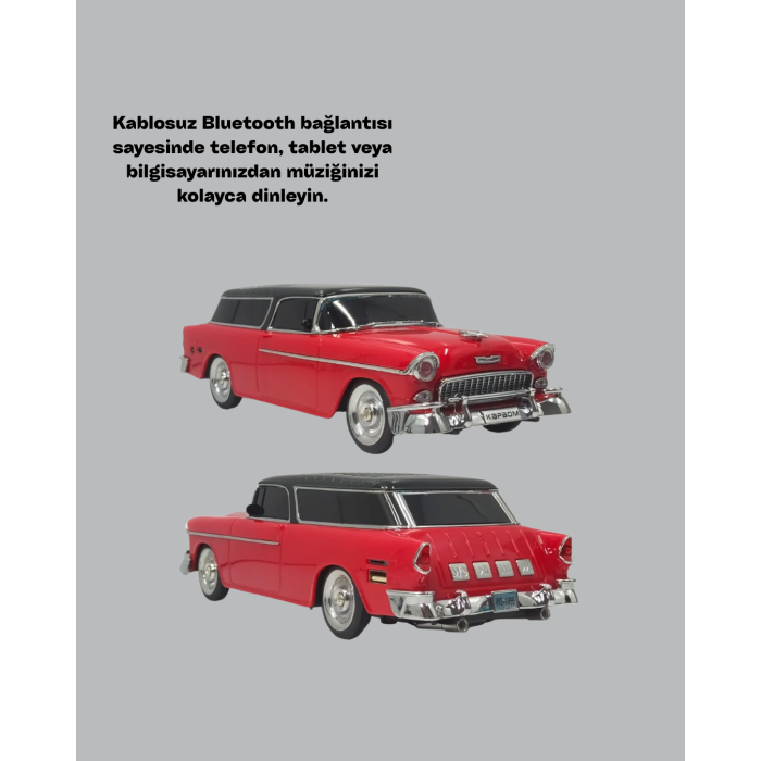 Retro Araba Şekilli Kablosuz Bluetooth Hoparlör -