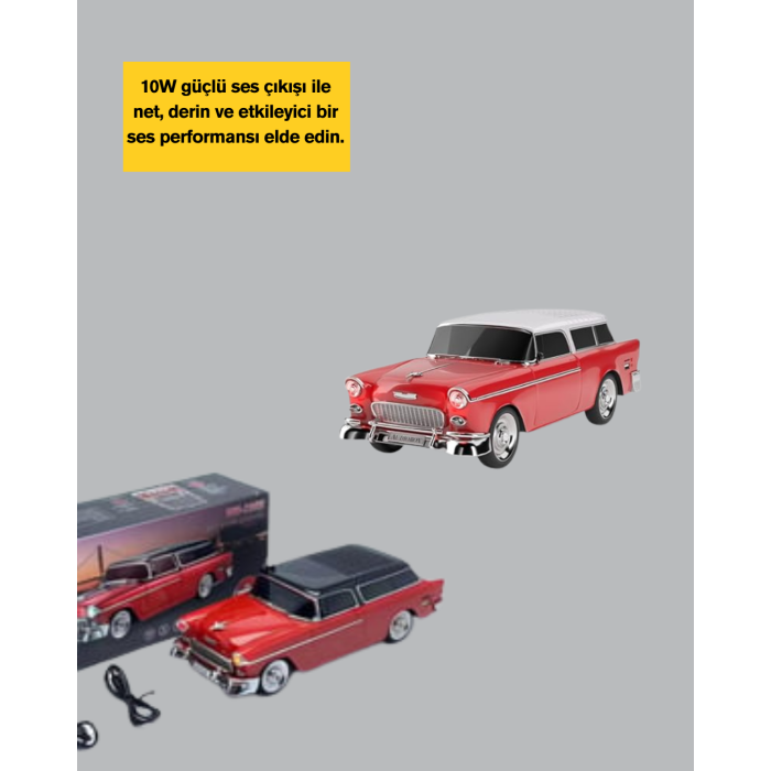 Vintage Tasarımlı LED Işıklı Bluetooth Hoparlör 10W -