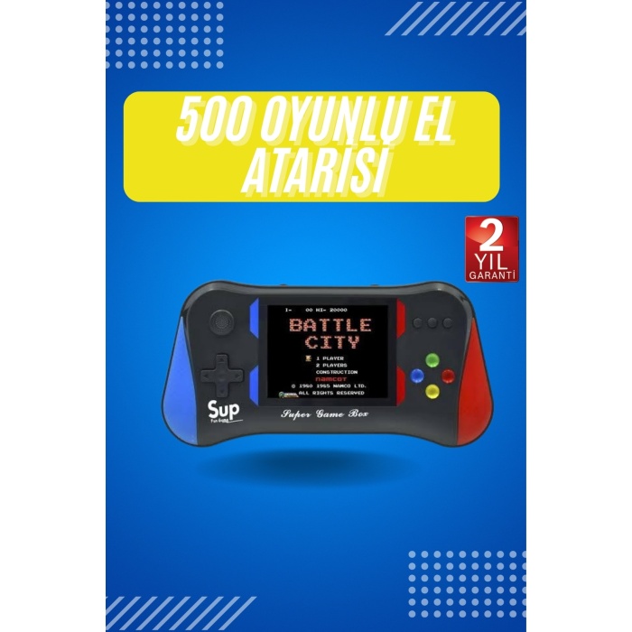 3.5 İnç 500 Klasik Retro Oyun Yüklü Kollu Oyun Konsolu -