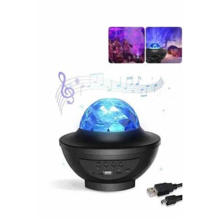 Masa ve Gece Lambası Renkli Projektör Işıklı Disko Topu Bluetooth Hoparlör -