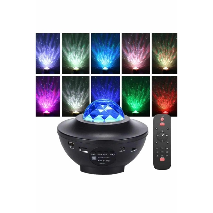 Dönen Işıklı Disko Topu Projektör Müzik Çalarlı Disco Speaker -