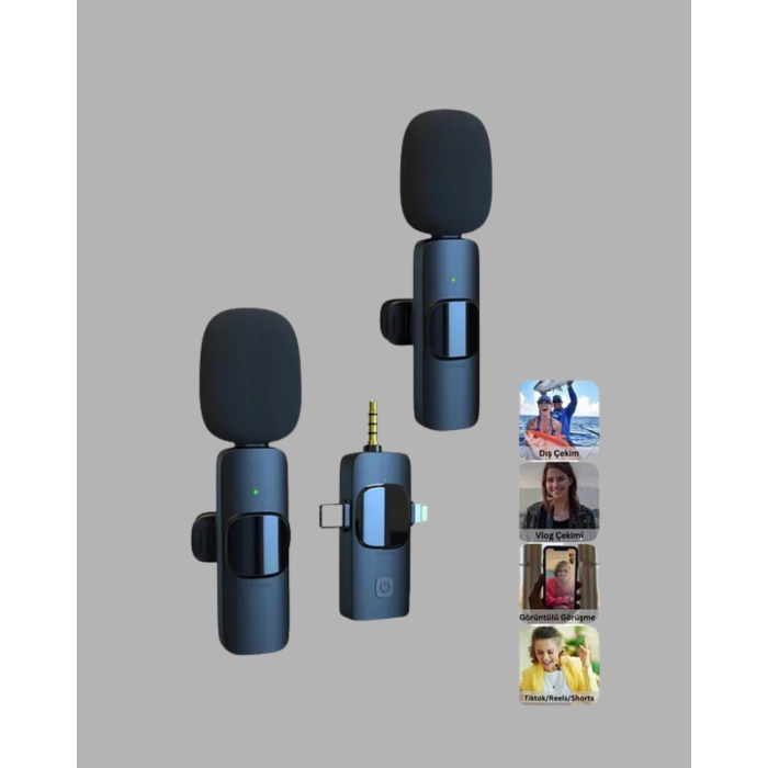 Kablosuz Mikrofon - Telefon ve Bilgisayar Uyumlu -