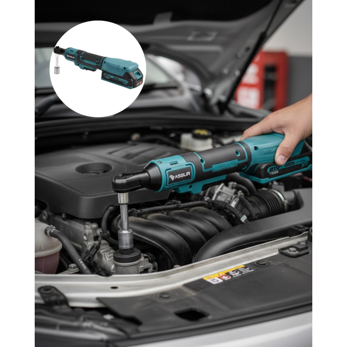 Yandan Sıkma Somun İçin Akülü Cırcır Anahtar Dar Alan Uyumlu -