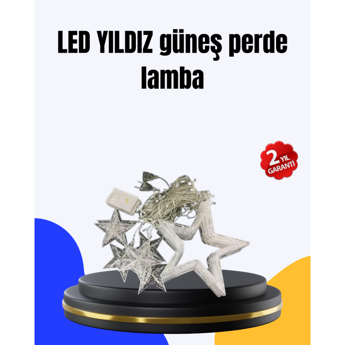 Dekoratif Yıldız Peri Led Perde 3x3 Metre Ortam Işığı -