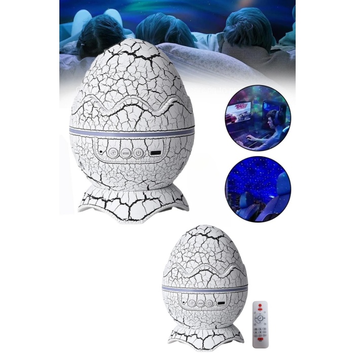 Yumurta Görünümlü Masa ve Gece Lambası Renk Değiştirebilen Projektör -