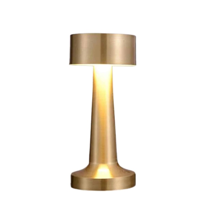 Altın Rengi Masa ve Gece Lambası Dokunmatik Şarjlı Masa Lambası -