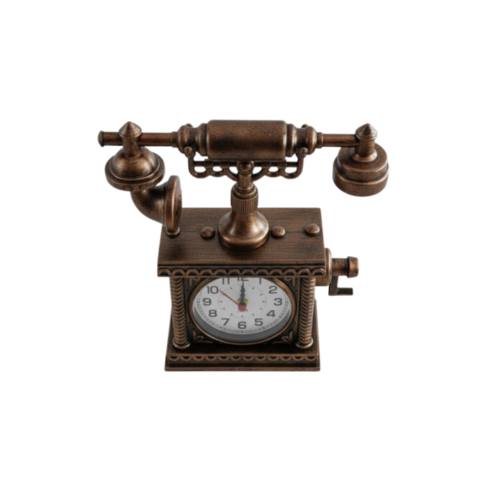 ZN8808B TELEFON ŞEKLİNDE ÇALAR SAAT BRONZ -