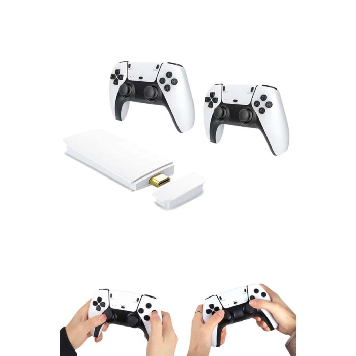 4K HD Görüntü Kaliteli Retro Game Stick 20000 Oyunlu Çift Kollu Beyaz Game Stick -