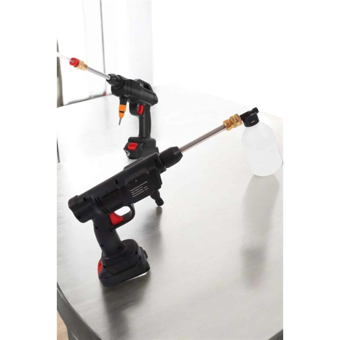 Şarjlı Oto Yıkama Tabancası Su Basınçlı Hazneli Bataryalı -