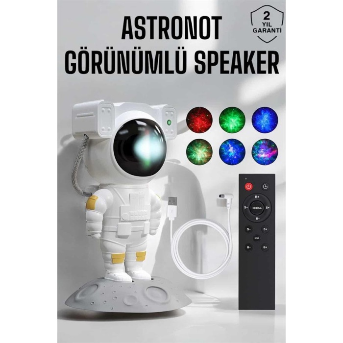 Astronot Görünümlü Projeksiyon Speaker Taşınabilir -