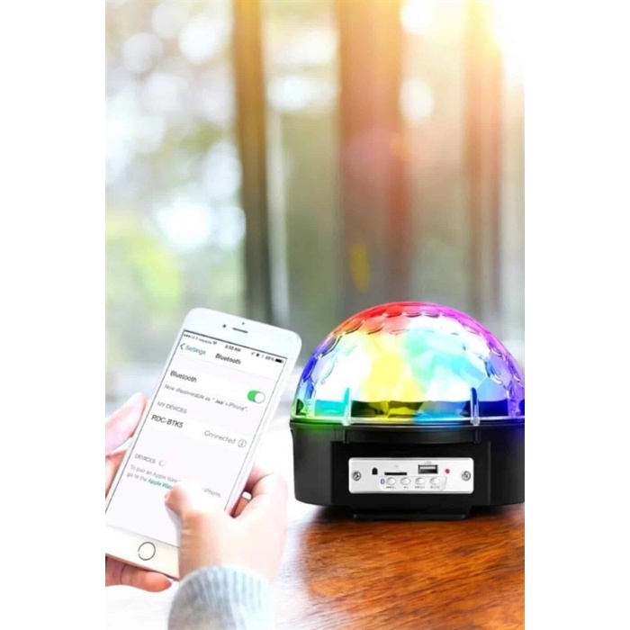 Bluetooth ve Uzaktan Kumandalı Çok Renkli Masaüstü Disko Topu -
