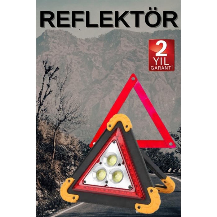 Solar Şarjlı Çok Fonksiyonlu Reflektör Işıklı Ikaz Lambası Acil Durum Reflektörü Acil Durum Uyarı Lambası -