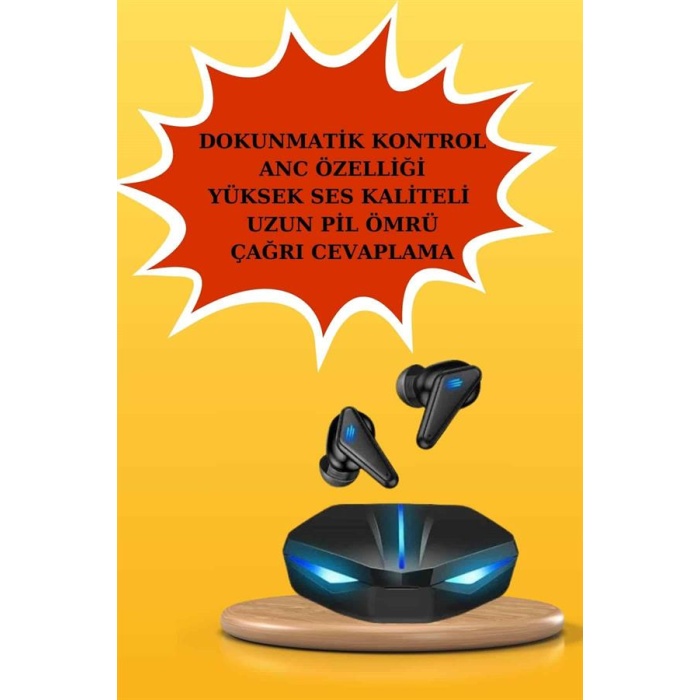 Kadınlar İçin Dokunmatik Ekran Akıllı Saat ve Gamer Kablosuz Bluetooth Kulaklık ANC Özelliği -