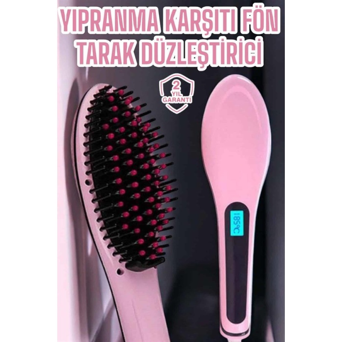 Fön Etkili Saç Düzleştirici Tarak Yıpranma Karşıtı Döner Kablo Isı Ayarlı -