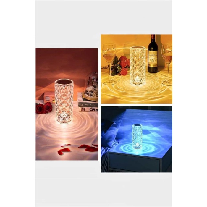 Kristal Dokunmatik Ve Kumandalı Masa Ve Gece lambası -