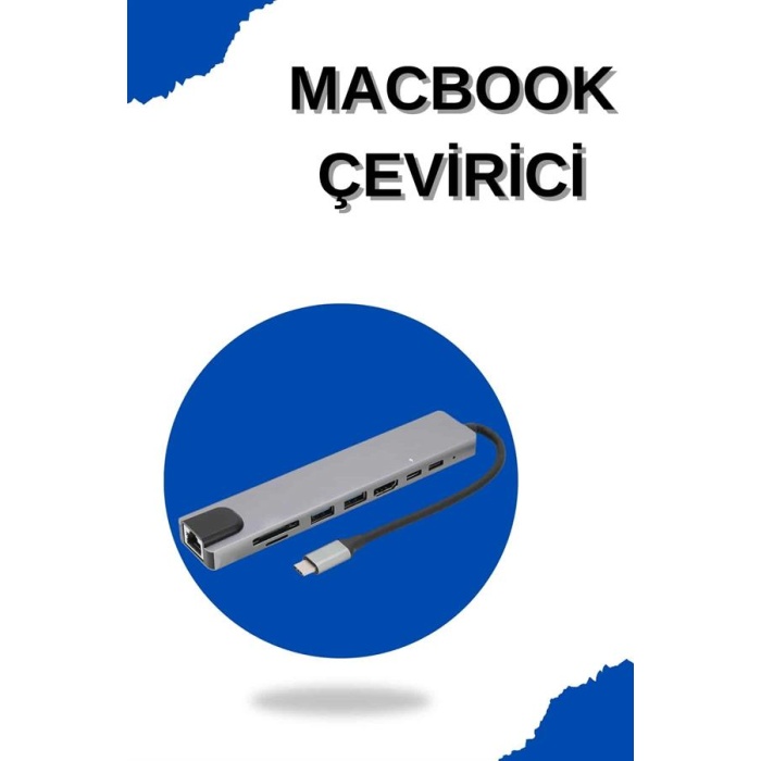 Çevirici Dönüştürücü Adaptör Macbook 3 In 1 Type-C To Hdmı USB 3.0 -