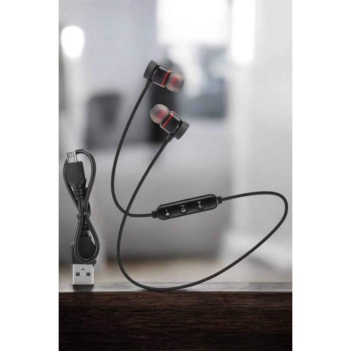 Mikrofonlu Kablosuz Sport Kulak İçi Mıknatıslı Kulaklık -