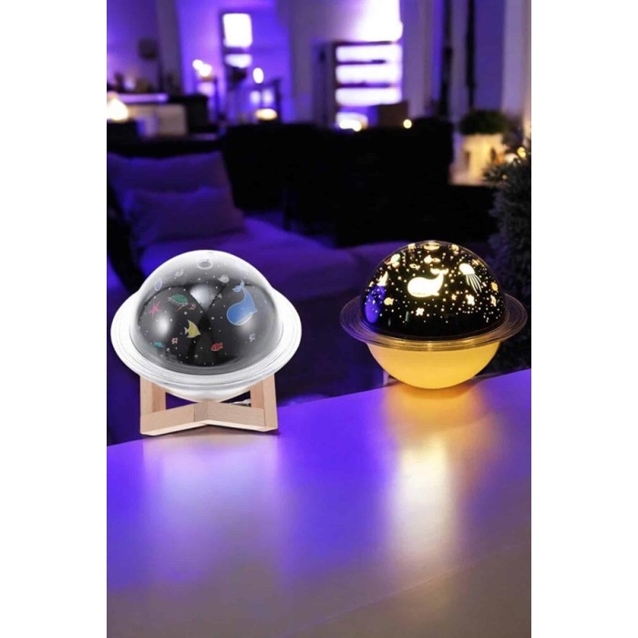 Hava Nemlendirici Masa ve Gece Lambası USB Projeksiyon Aromaterapi -