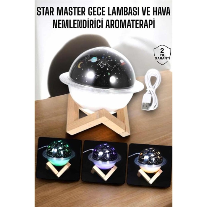 Aromaterapi Hava Nemlendirici Masa ve Gece Lambası -