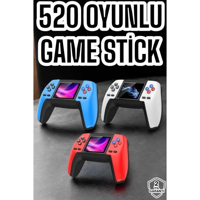 Game Stick Oyun Konsolu 520 Oyunlu Retro Oyunlu Led Ekran -