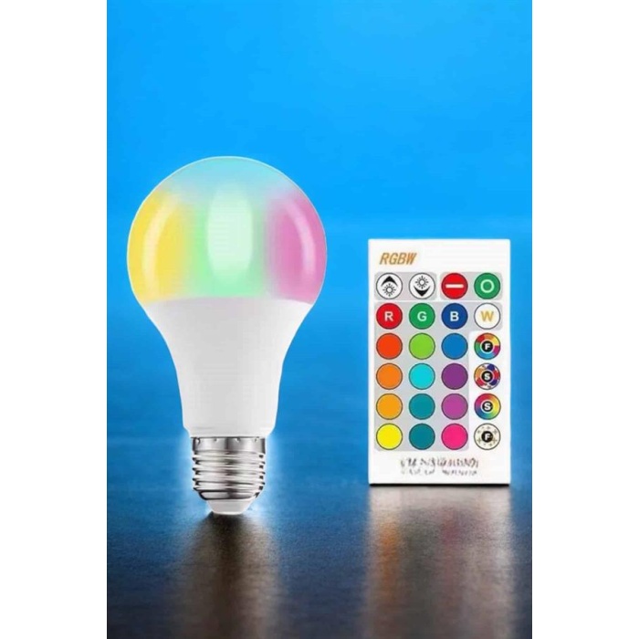 Led Ampul Enerji Dostu RGB Işıklı 100W Led Işık -