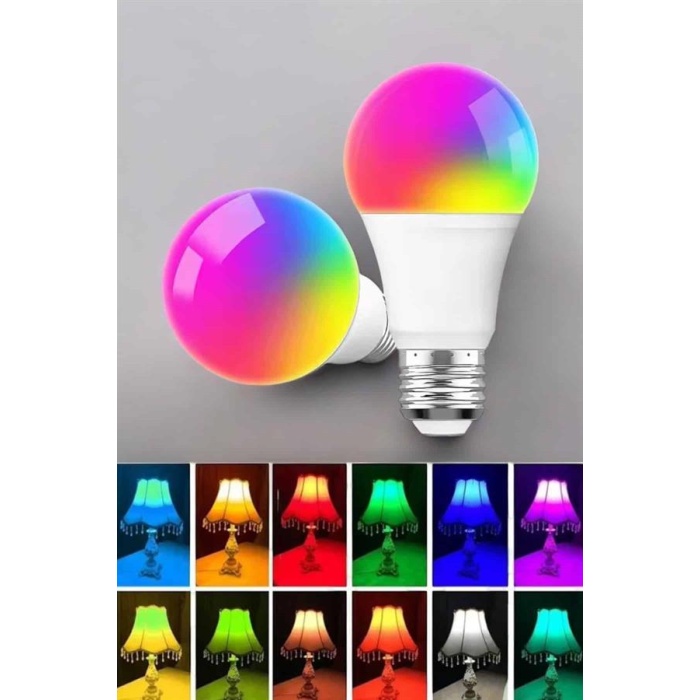 Led Ampul Enerji Dostu RGB Işıklı 100W Led Işık -
