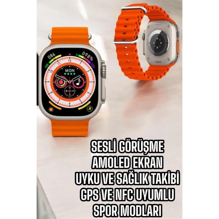 Yeni Nesil Akıllı Saat Nabız Ölçer Sağlık Ölçer ve Kalori Ölçer Uyku Takibi NFC Özelliği -