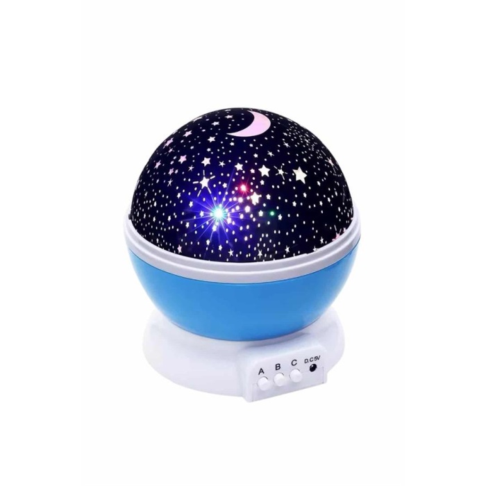 Renkli Yıldızlı Gökyüzü Projeksiyon Gece Lambası Pilli ve USB Kablolu -